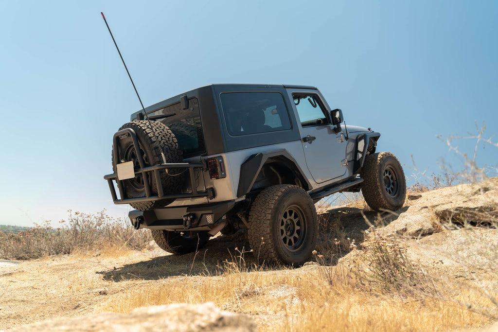 2007 2018 Jeep Wrangler Body Mounted Tire Carrier DV8 Offroad