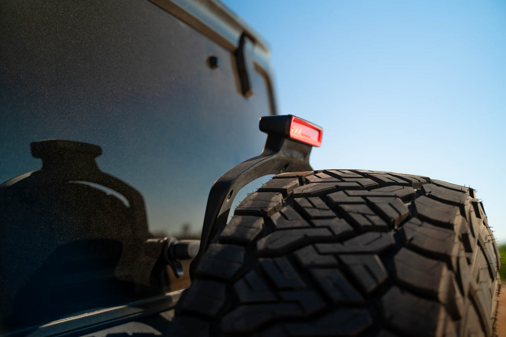 2018 2025 Jeep Wrangler JL, JLU Mto Series Bumper Spare Tire Swing Gate DV8 Offroad