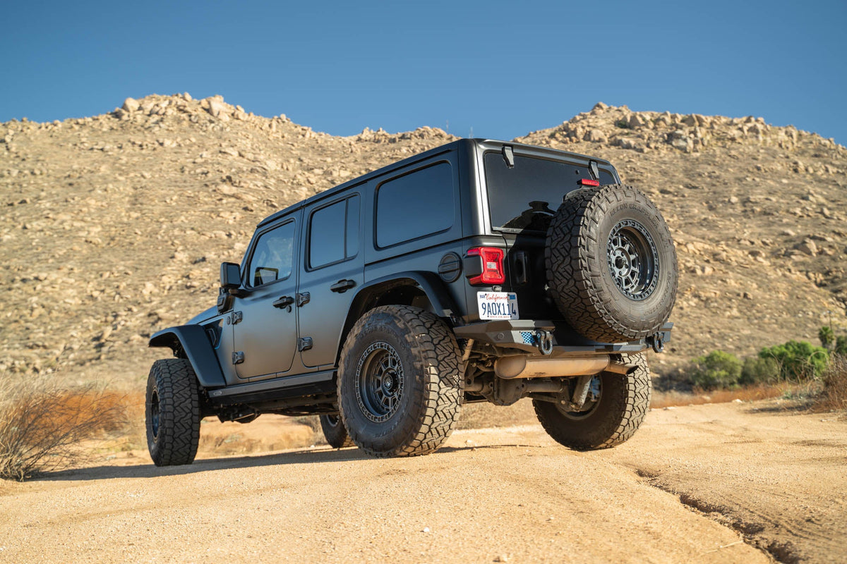 2018 2025 Jeep Wrangler JL, JLU Mto Series Bumper Spare Tire Swing Gate DV8 Offroad