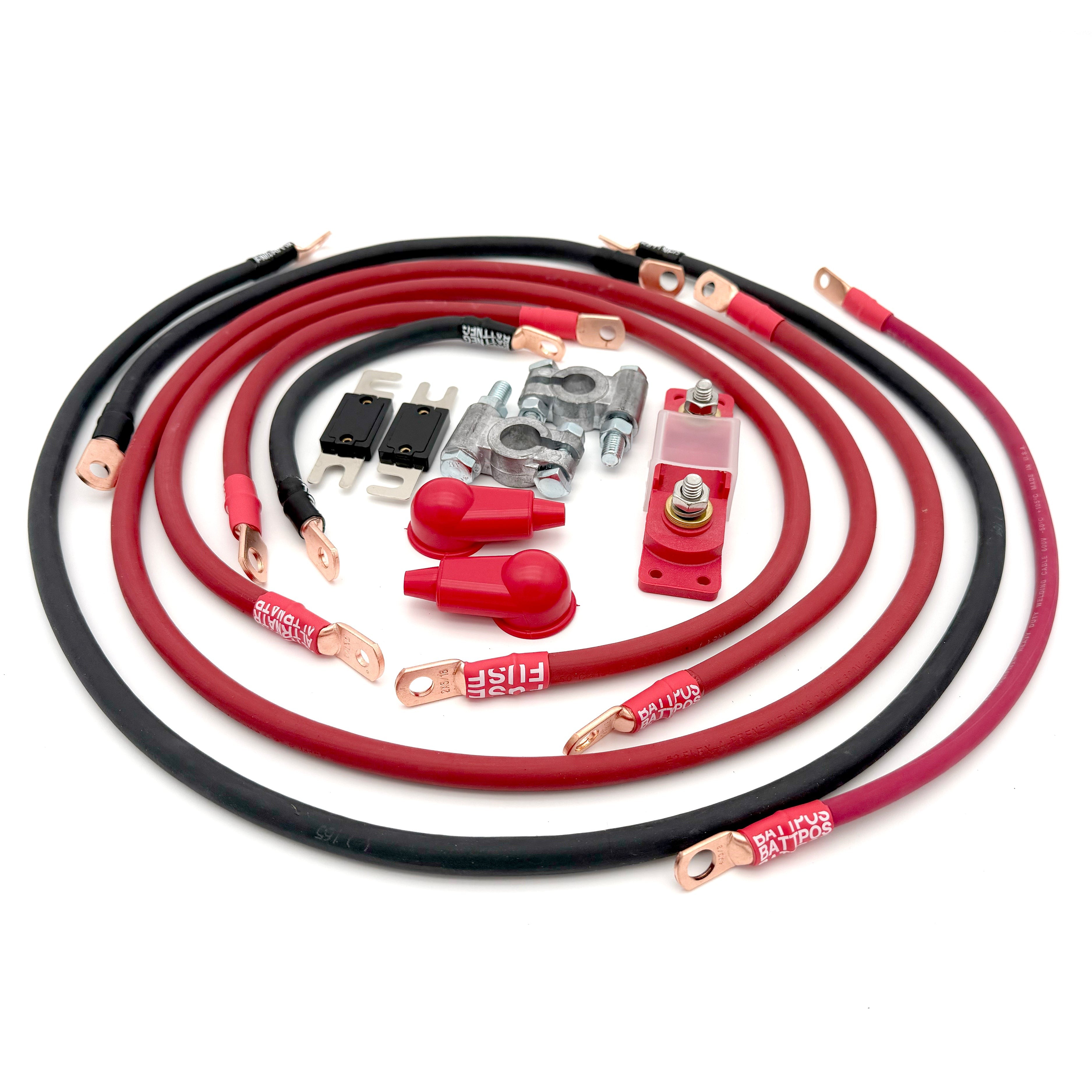 1995-2004 Toyota Tacoma Battery Cable Kit Gen 1 3.4 Liter 1/0 Gauge Battery Cable Big7Kits