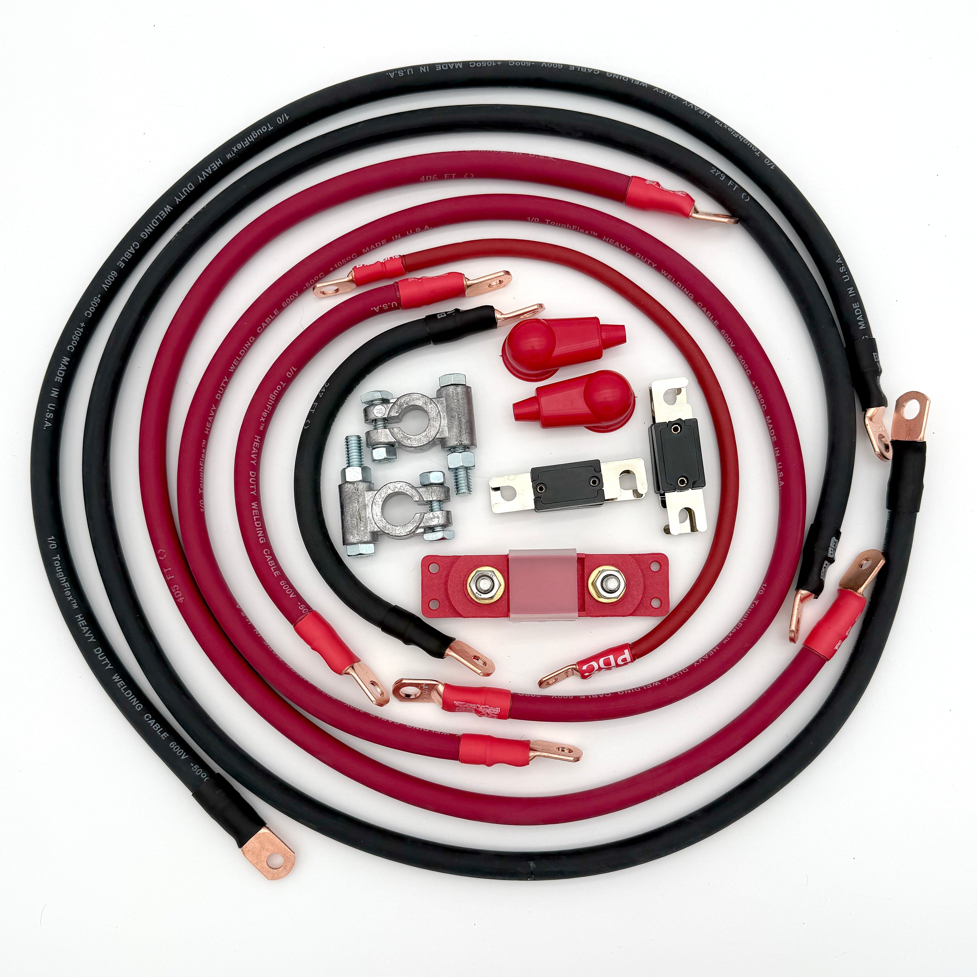 2016-2021 Toyota Tacoma Battery Cable Kit Gen 3 3.5 Liter 1/0 Gauge Battery Cable Big7Kits