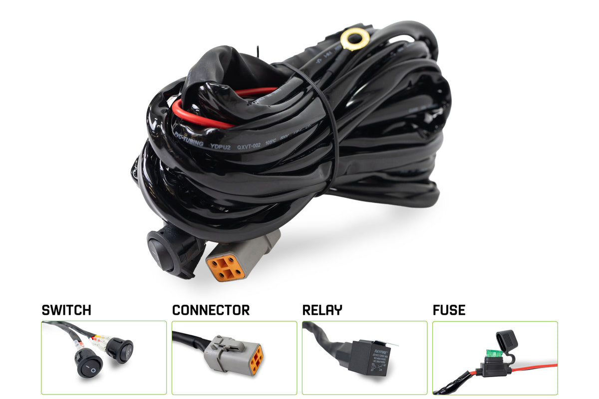 40 AMP DTP 4 Inch Pin Halo Light Harness DV8 Offroad