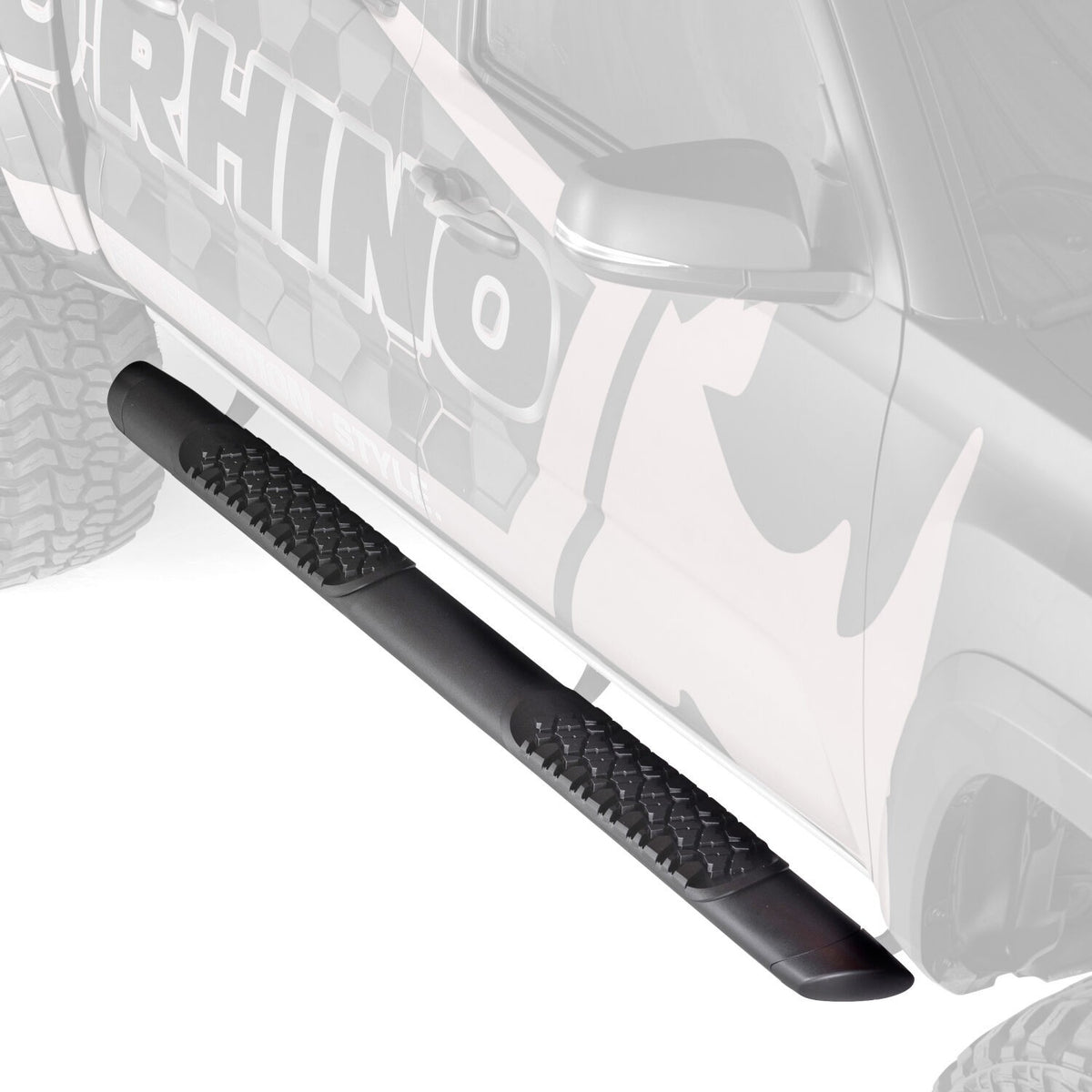 V3 Series Aluminum 5 Inch Elipse Side Steps with Mounting Brackets Textured Black 2019-2025 Ford Ranger Go Rhino