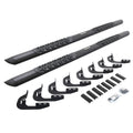 V3 Series Aluminum 5 Inch Elipse Side Steps with Mounting Brackets Textured Black 2014-2018 Silverado/Sierra 1500/2500 HD Crew Cab Go Rhino