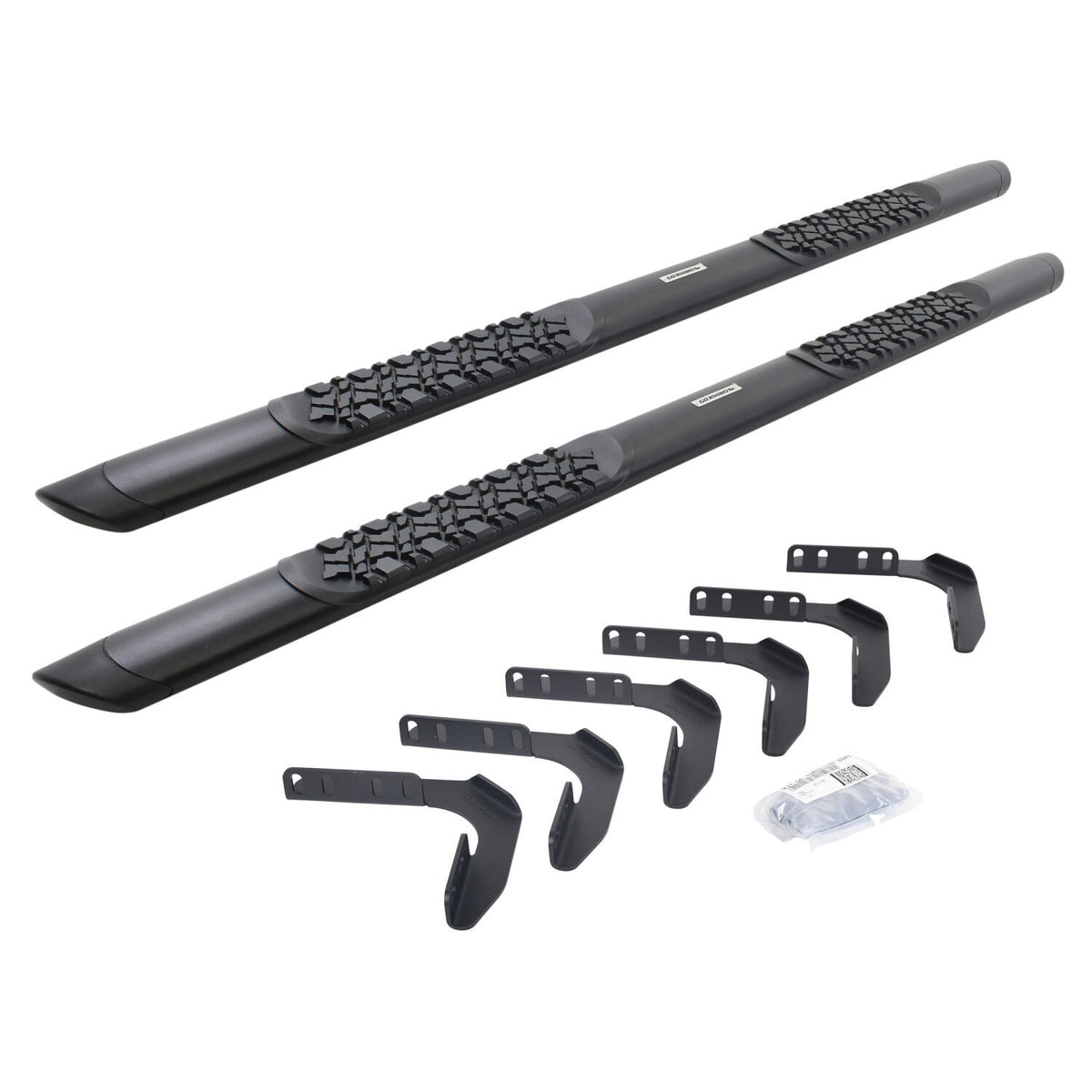 V3 Series Aluminum 5 Inch Elipse Side Steps with Mounting Brackets Textured Black 1999-2016 Ford F-250/F-350 Crew Cab Go Rhino