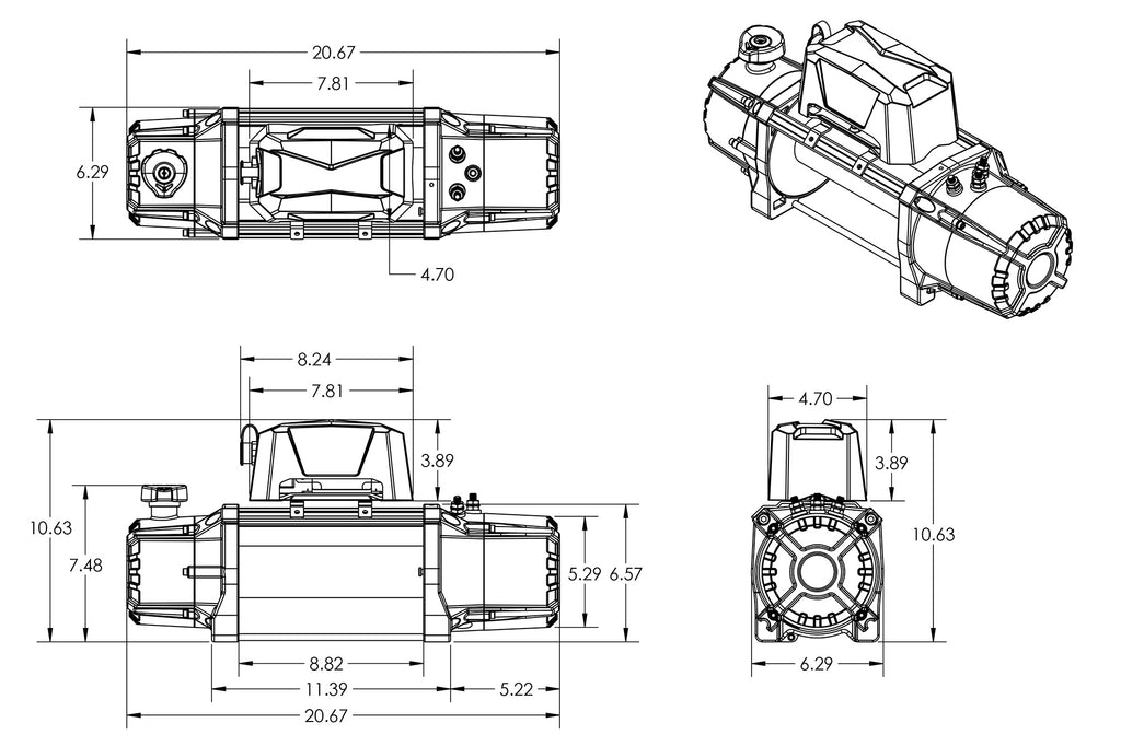 Xtract 12k Synthetic Rope Winch DV8 Offroad