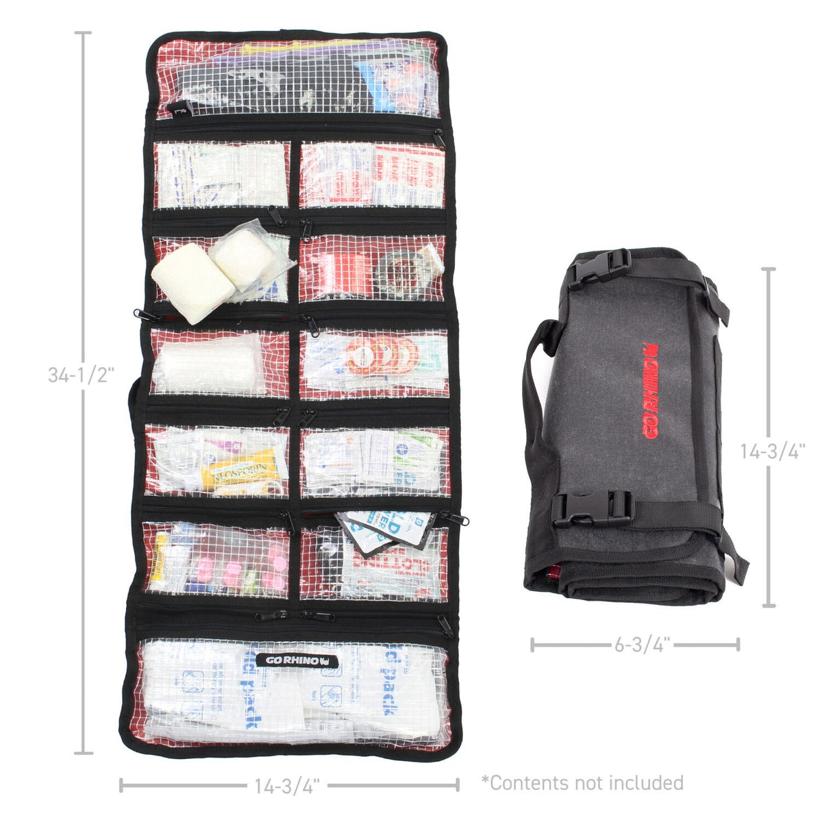 Xventure Gear First Aid Roll Textured Black Go Rhino
