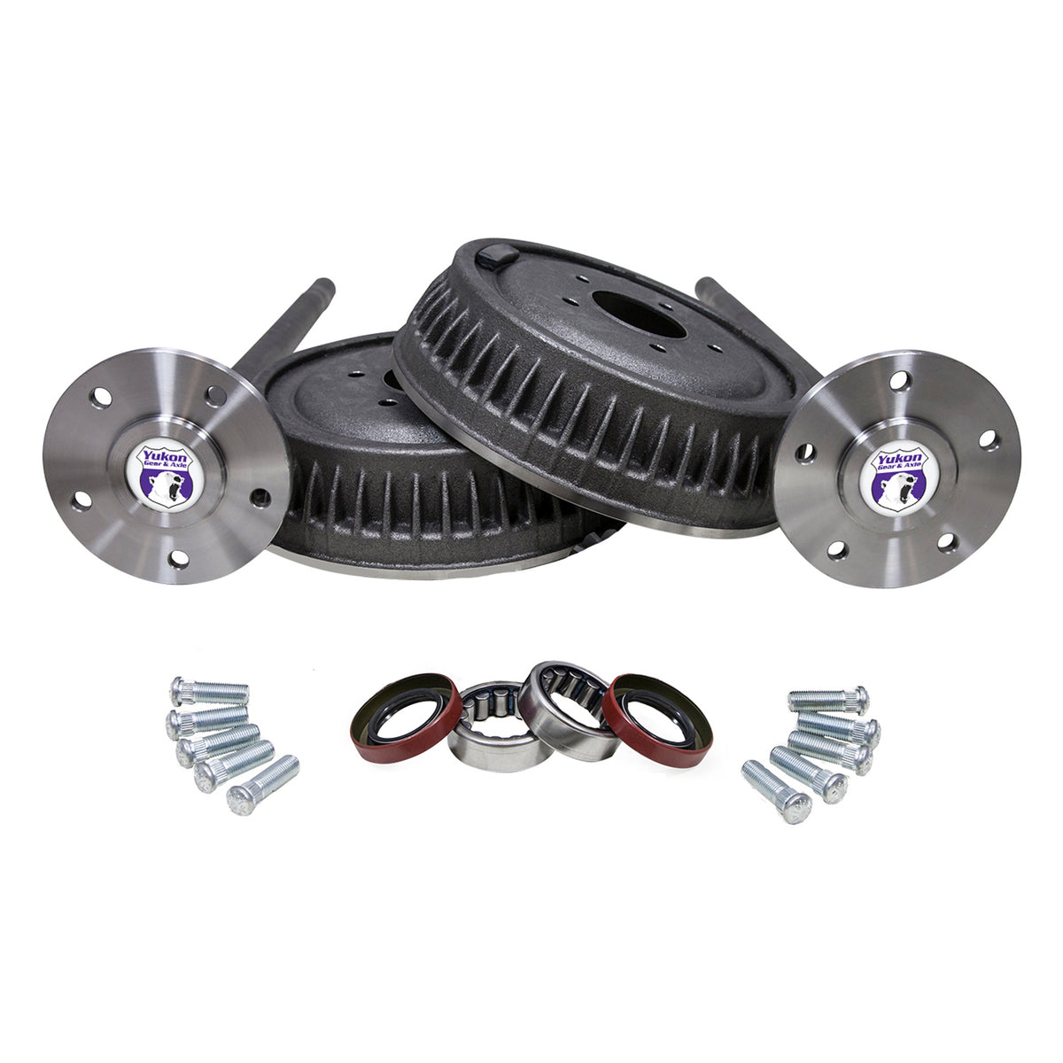 5 Lug Conversion Kit For 1965-1969 GM 12-Bolt Truck 12T '65-'69 5 Lug Rear Axle Conversion Kit W/Axles Drums Bearings & Studs 30 34 Inch 30 Spline 5X5, Yukon Gear