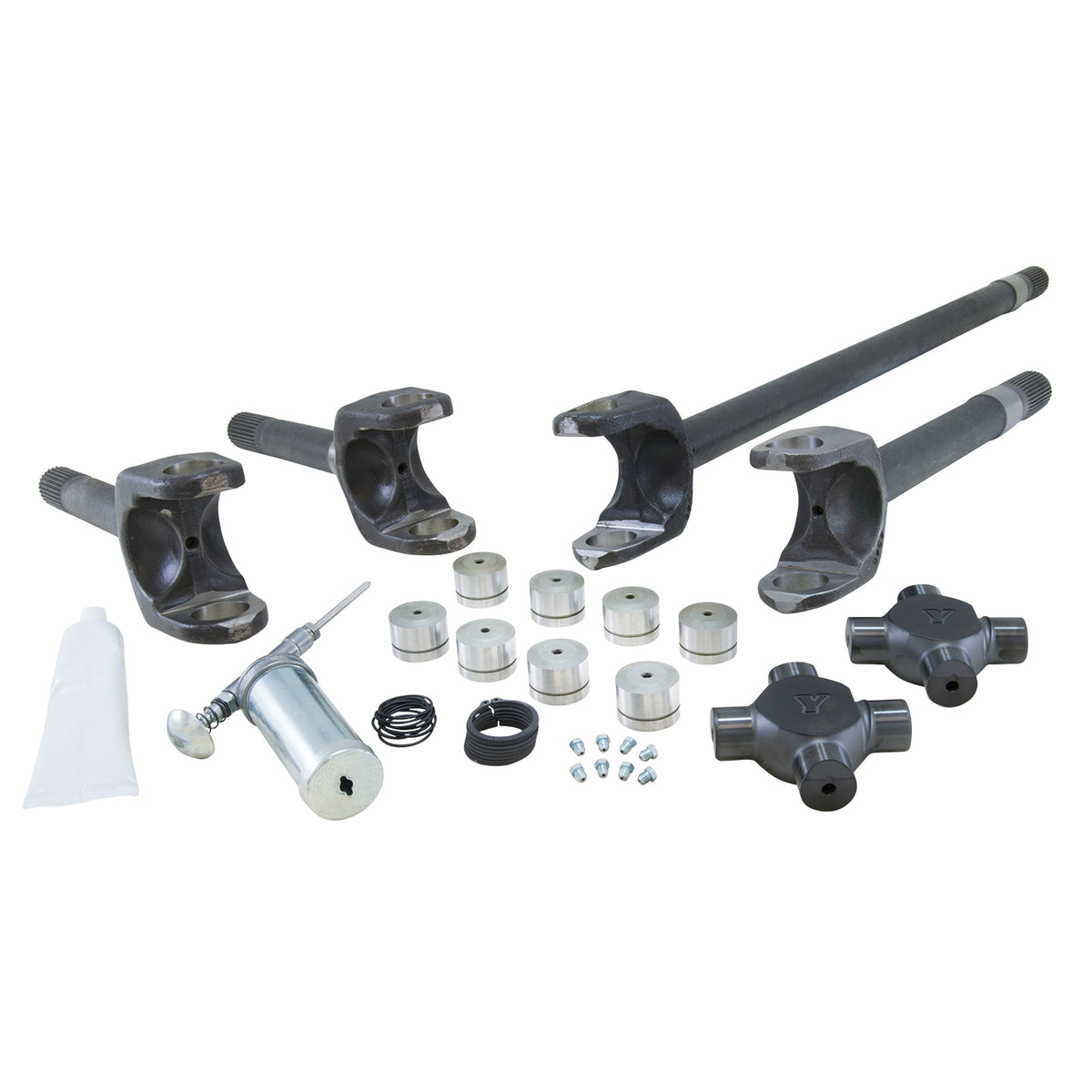Chromoly Front Axle Kit For Dana 60 Inner/Outer Both Sides Super Joints D60 75-93 Dodge 35 Spline 4340 Front Axle Kit W/ Super-Joint (Assm Req) Yukon Gear