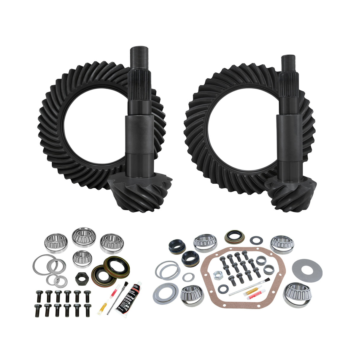 Re-Gear & Installation Kit Dana 60 Front Dana 80 Rear Ford F350 3.73 00-16 F350 Drw 3.73 Gear/Kit Package D80 Rear (3.73&Down Case)/ D60 Front (4.10&Down Case) Yukon Gear