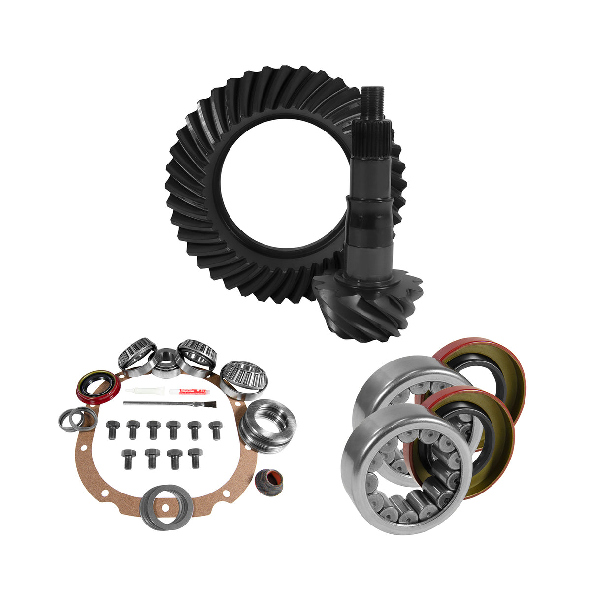 8.8 Inch Ford 4.56 Rear Ring & Pinion Install Kit 2.99 Inch OD Axle Bearings & Seals 8.8 Inch Ford 4.56 Rear R&P Gear/ Install Kit Package W/ Ak 1561 (2.985 Inch Od) '10&Dwn F150& Suv W/O Irs Yukon Gear