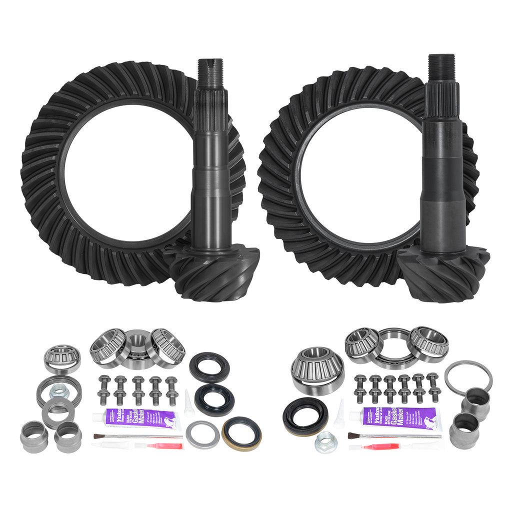 Ring & Pinion Gear Kit Package Front & Rear With Install Kits - Toyota 8.2/8 Inch IFS Toyota 2010& Up 4RUNNER/ Fj Cruiser W/ Locker (8.2/8 Inch ) 4.56 Gear Package (For 3.73& Dwn Front Case) Yukon Gear