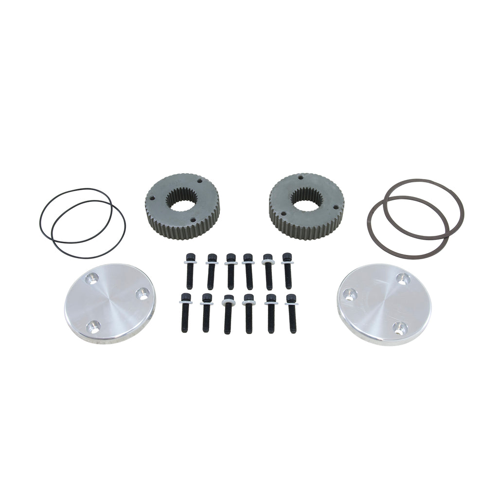 Hardcore Drive Flange Kit Dana 44 30- Spline Outer Stubs Non-Engraved Caps Hardcore Flange Set D44 30 Spline Non-Engraved Both Sides Yukon Gear