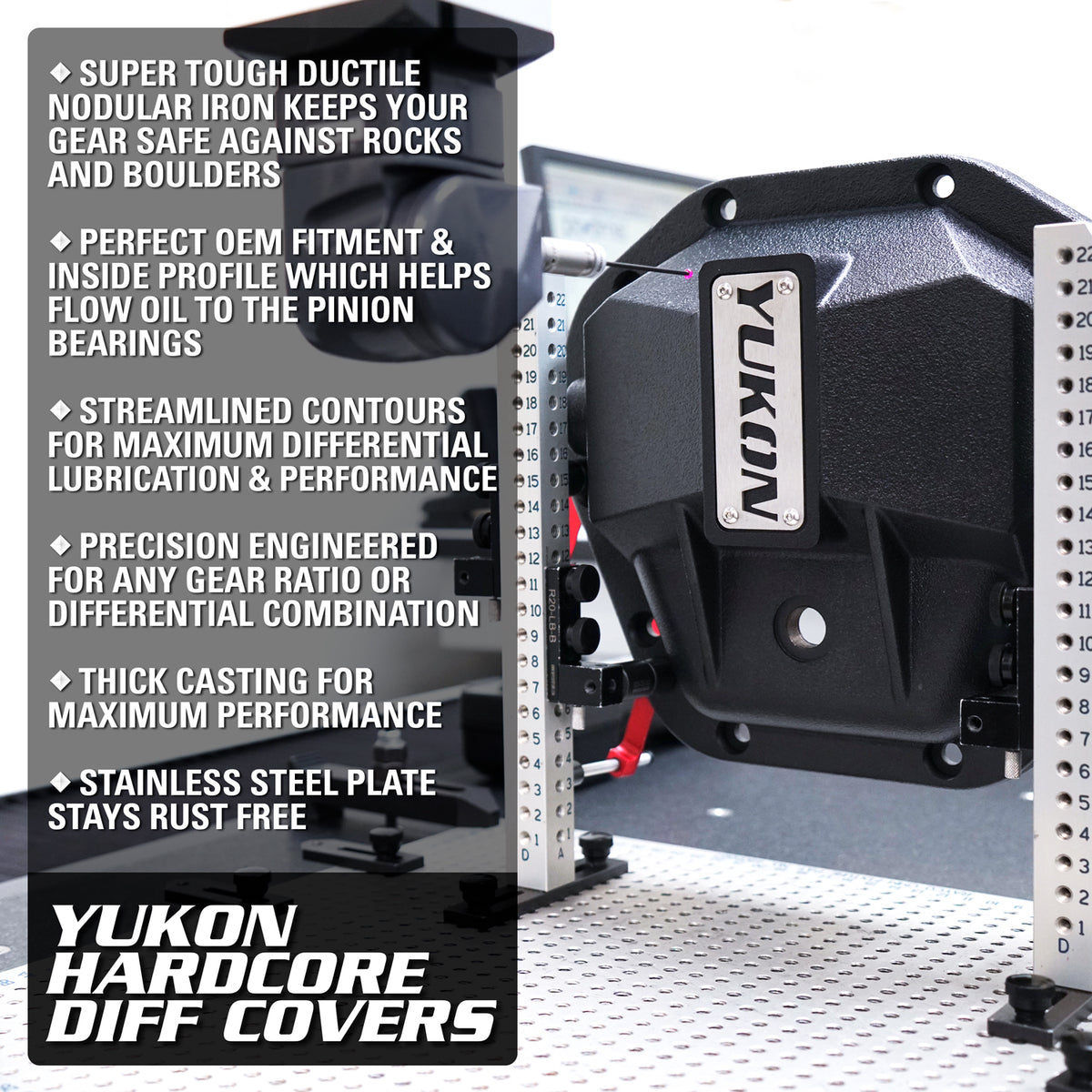 Hardcore Diff Covers For 11.5 & 11.8 GM Dodge RAM Differentials 11.5 Inch & 11.8 Inch AAM Nodular Iron Differential Cover GM Dodge RAM Applications Yukon Gear