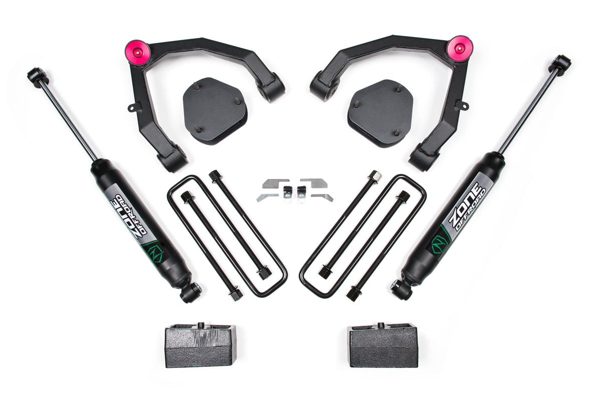 07-13 Chevy 1500 2WD 3.5 Inch Lift Kit UCA System Zone Offroad