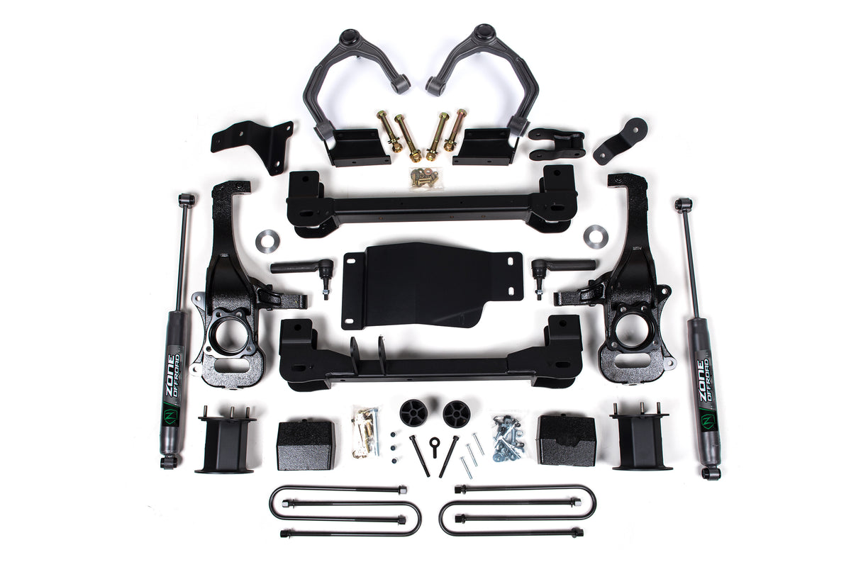 6 Inch Lift Kit For 2025 Silverado/Sierra 1500 Custom/LT/LTZ/PPV/RST/WT/Elevation/PRO/SLE/SLT 4WD 5 Inch Rear Block Spacer Front Zone Offroad