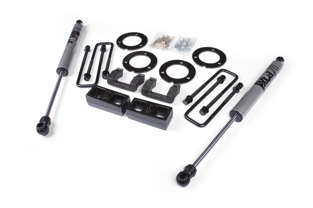 07-18 GM 1500 3 Inch Adventure Series Lift Kit 2 Inch Rear Block Spacer Shocks Zone Offroad