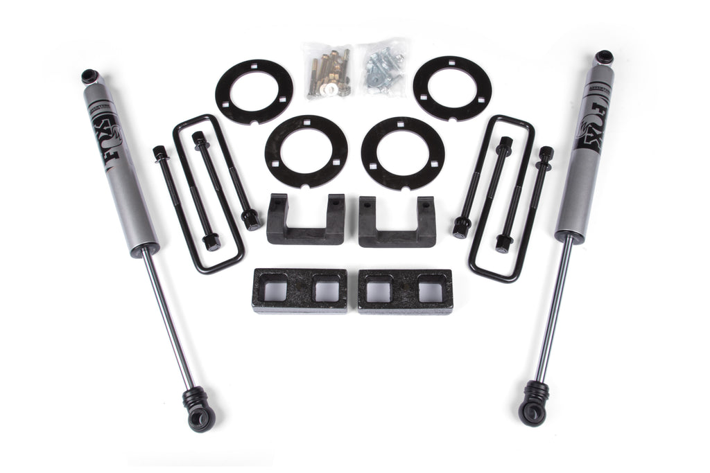 07-18 GM 1500 3 Inch Adventure Series Lift Kit 2 Inch Rear Block Spacer Shocks Zone Offroad