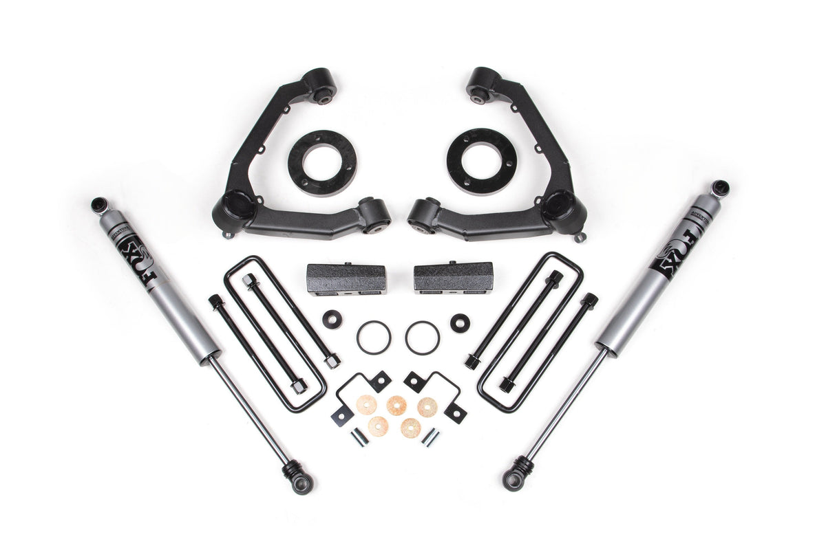 23-26 GM Colorado Trail Boss/GMC AT4 3 Inch Adventure Series Lift Kit, 2.5 Inch Rear Lift, Block - Fox Adv Series Shocks Zone Offroad