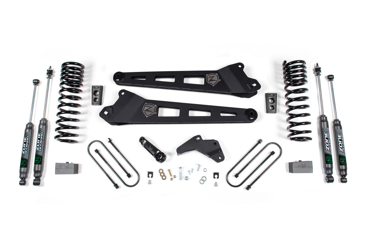 13-18 RAM 3500 4 Inch Replacement Radius Arm Lift Kit Gas 2 Inch Rear Block Zone Offroad