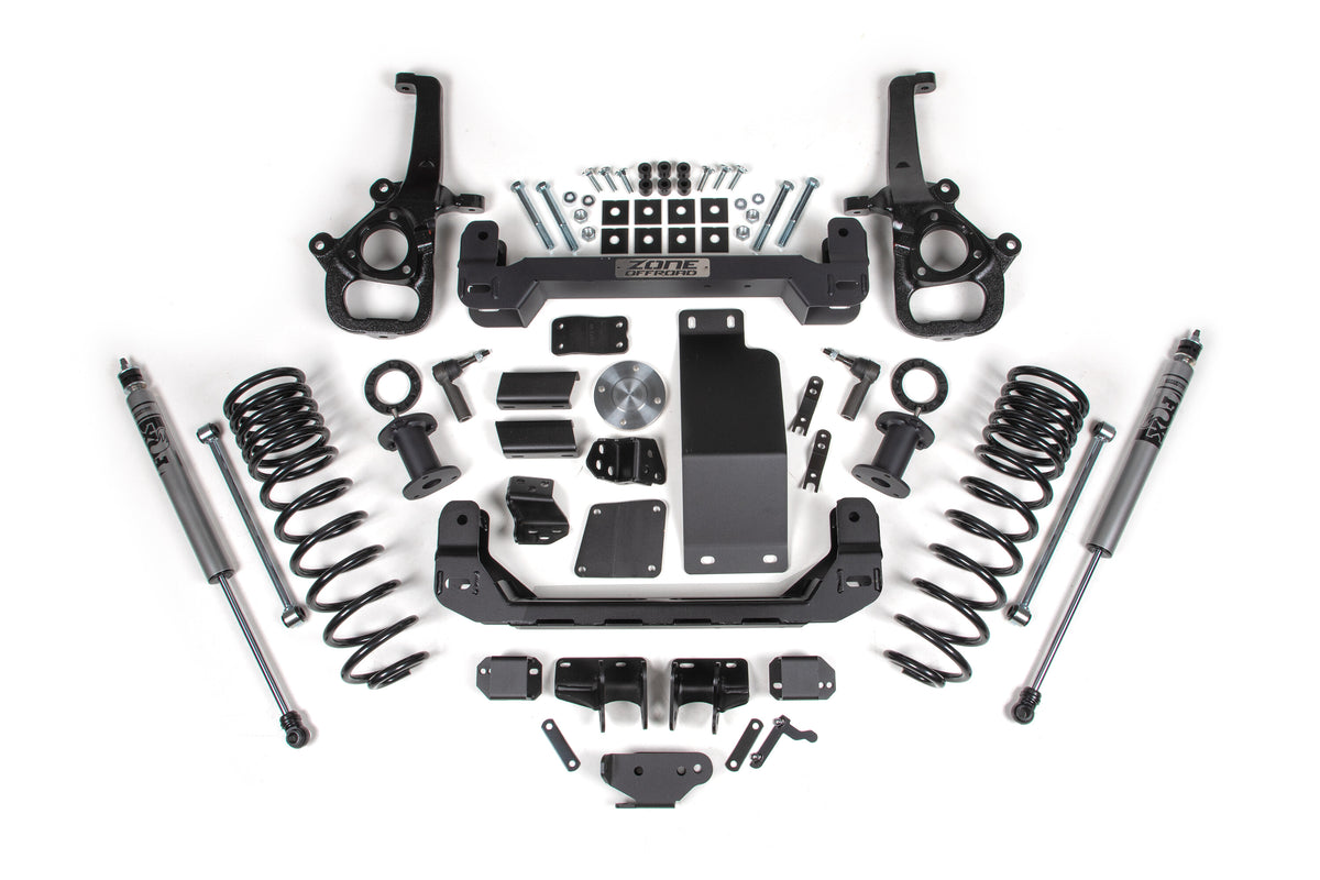 6 Inch Lift Kit for 2025 Ram 1500 4WD 6 Inch Front 5 Inch Rear Suspension Lift System Standard Bore Zone Offroad