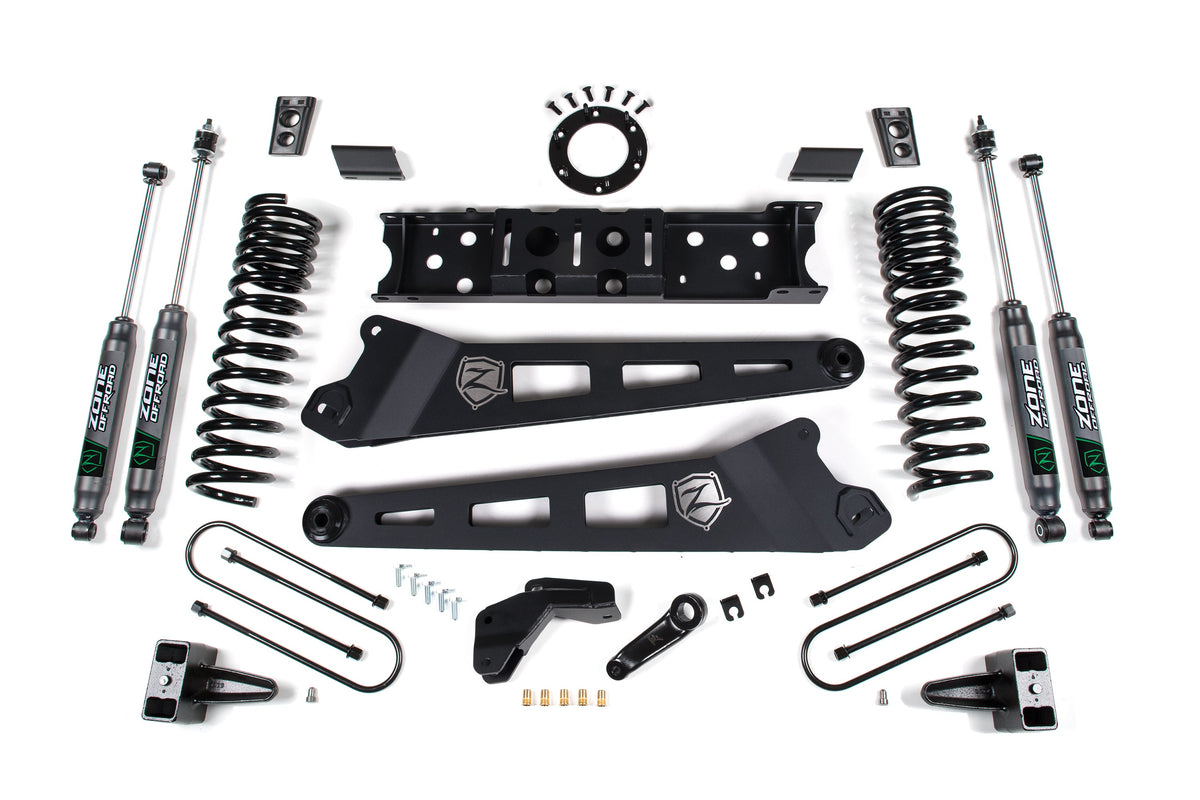 25-26 Ram 3500 (Gas) 4 Inch Radius Arm Suspension Lift Kit, 2 Inch Rear Lift, Block W/O Overload - Nitro Shocks Zone Offroad