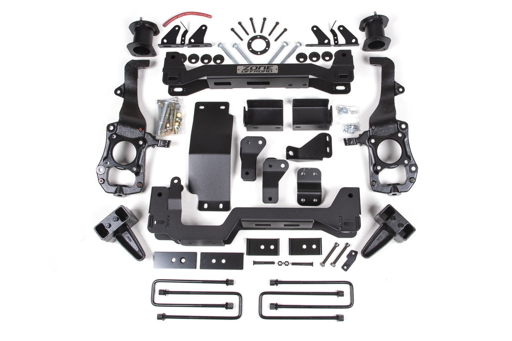 21-24 Ford F-150 With CCD 4WD 6 Inch Lift Kit 5 Inch Rear Block Spacer Front Rear Shock Relocation No Shocks Zone Offroad
