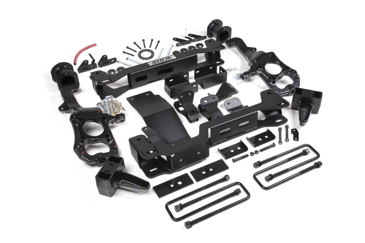 21-24 Ford F-150 With CCD 4WD 6 Inch Lift Kit 5 Inch Rear Block Spacer Front Rear Shock Relocation No Shocks Zone Offroad