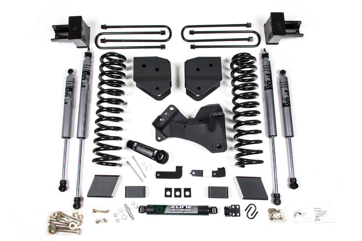 17-19 Ford F-250/350 Super Duty 4 Inch Lift Kit 2 Inch Rear Block Gas 3 Leaf Main Zone Offroad