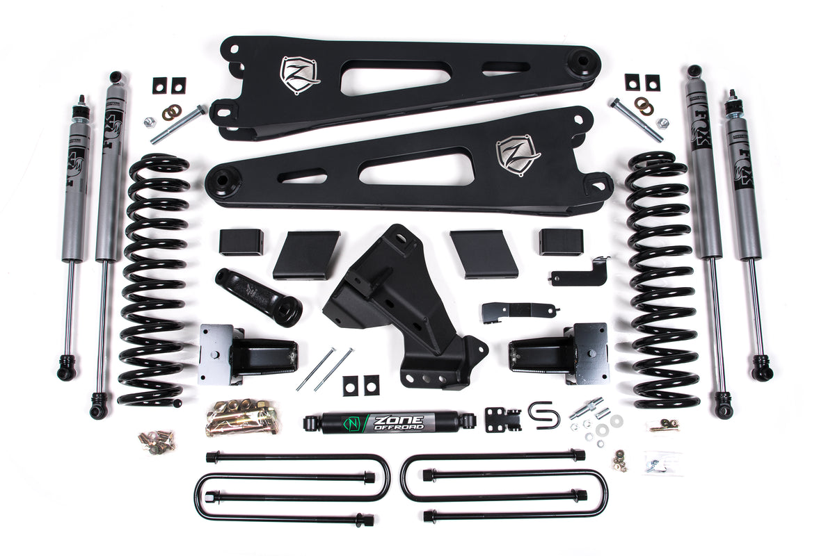 23-24 Ford F-250/F-350 Super Duty 4WD 5 Inch Radius Arm Lift Kit 3 Inch Rear Block Gas 2 Leaf Main Zone Offroad