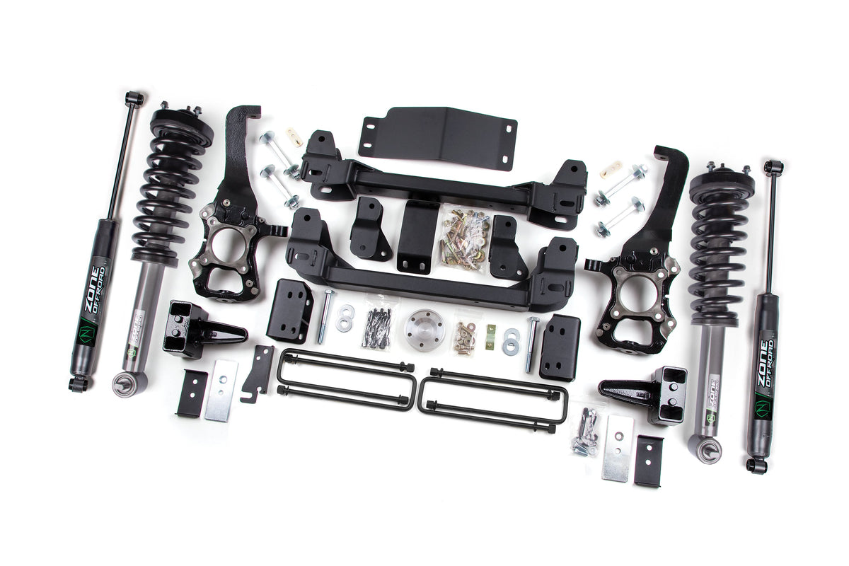 2014 Ford F-150 4WD 4 Inch Suspension Lift Kit, 4 Inch Rear Lift, Block - Nitro Loaded Struts, Nitro Shocks Zone Offroad