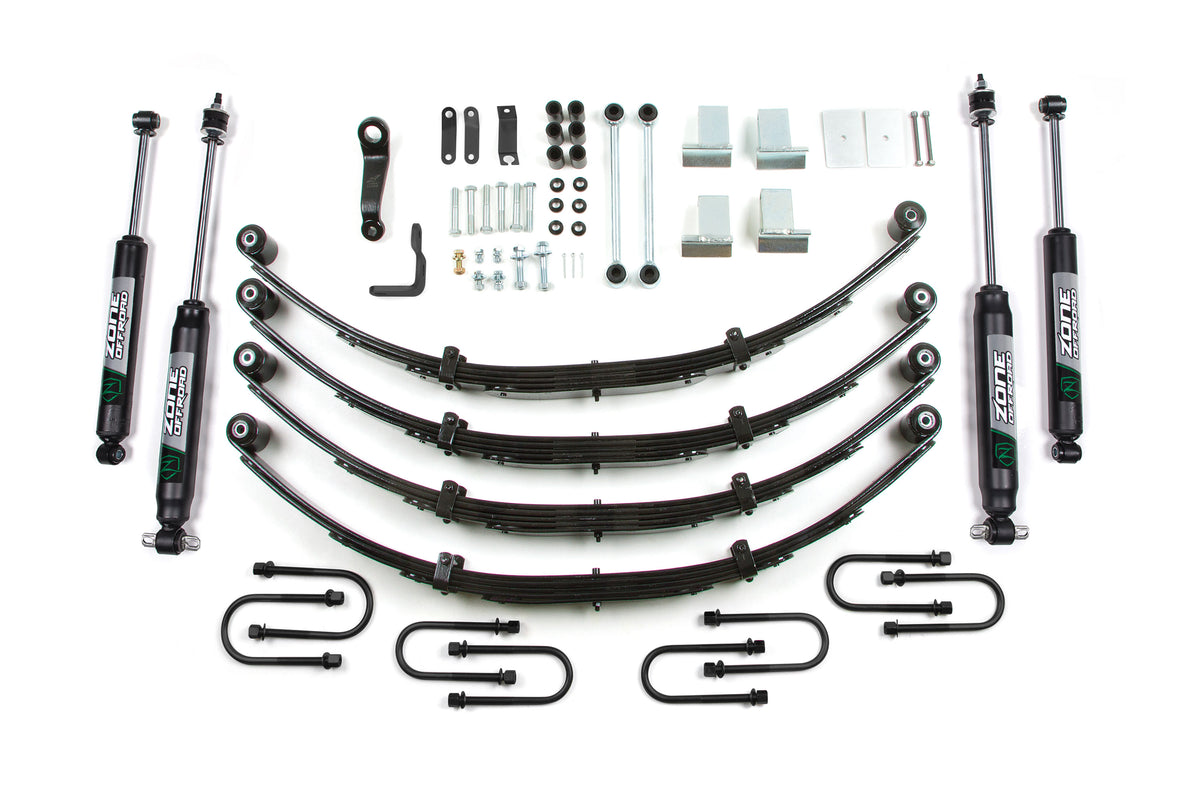 87-95 Jeep Wrangler YJ 4 Inch Leaf Spring Lift Kit With Power Steering Zone Offroad