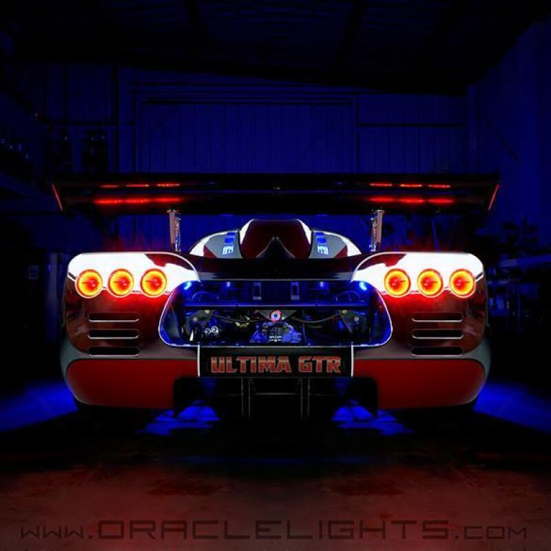 Oracle Ultima GTR LED Waterproof Tail Light Halo Kit - 4 Rings - Red