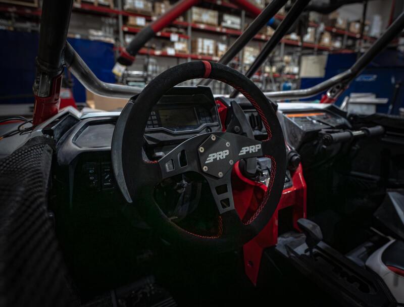 PRP Flat Suede Steering Wheel - Red