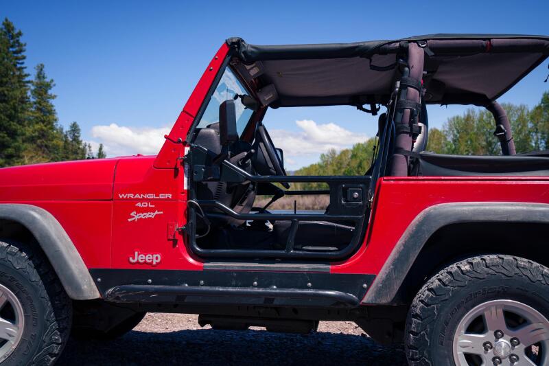 Bestop 97-02 Jeep Wrangler TJ Header Safari Bikini (Black Denim)