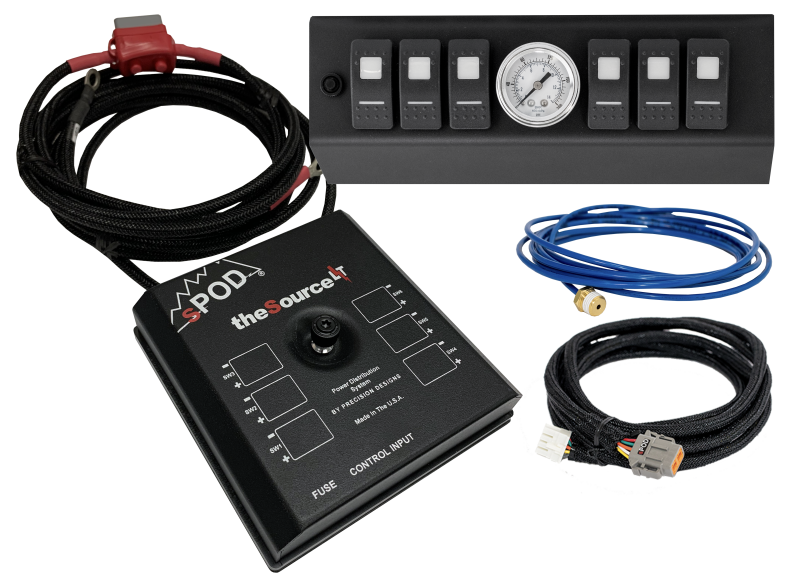 sPOD 09-18 Jeep Wrangler JK SourceLT w/Air Gauge and Blue LED Switch Panel