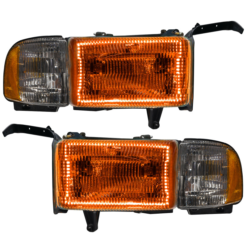 Oracle 94-02 Dodge Ram Pre-Assembled Halo Headlights - ColorSHIFT w/ 2.0 Controller