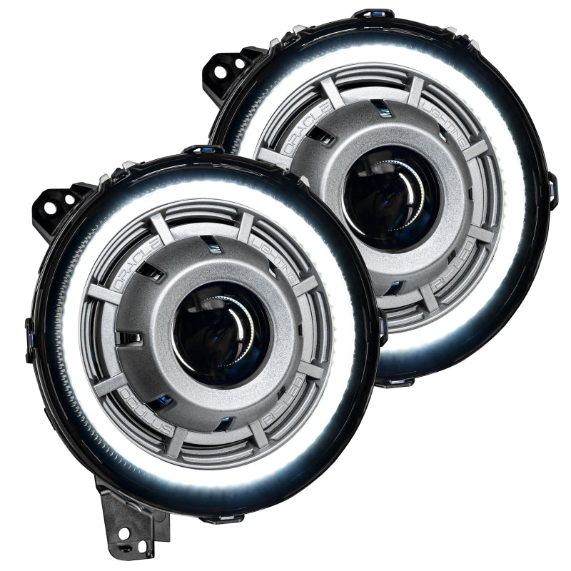Oracle Oculus Bi-LED Projector Headlights for Jeep JL/Gladiator JT Satin Silver 5500K