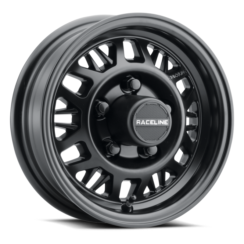 Raceline 451B Ryno TR Trailer 16x6in / 8X6.5 BP / 0mm Offset / 4.9mm Bore - Satin Black