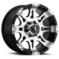 Raceline 982 Raptor 17x9in / 5x127 BP / 0mm Offset / 78.1mm Bore - Black & Machined Wheel