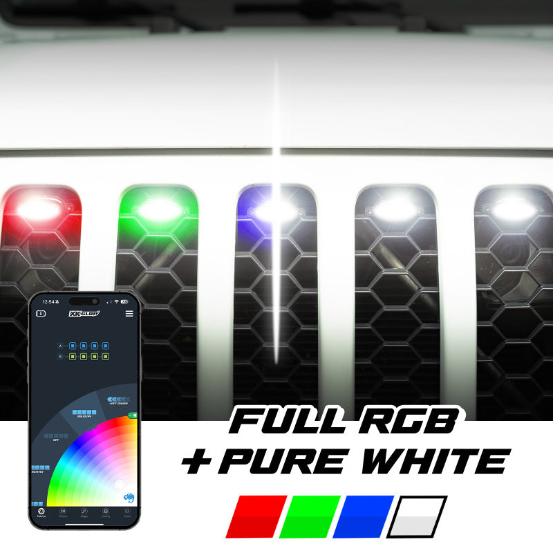 XK Glow XKmax Pre-Runner Style RGBW LED Grill Pods - 6pc