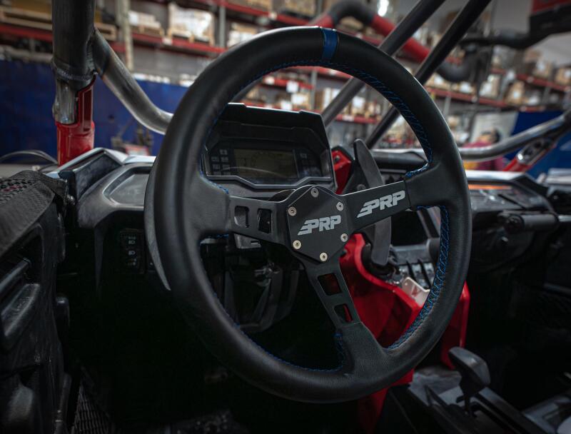 PRP Deep Dish Leather Steering Wheel - Blue