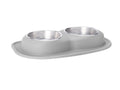 WeatherTech Pet Feeding System Double Low 64oz 3in. Stainless Bowl - Light Grey