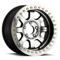 Raceline RT260 Avenger 17x8.5in/5x139.7 BP/-32mm Offset/107.95mm Bore - Black & MACH. Beadlock Wheel