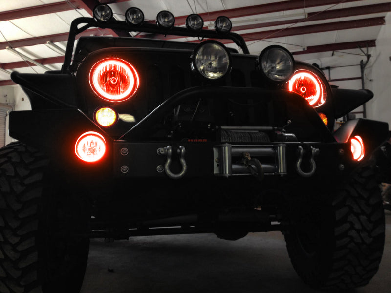 Oracle Jeep Wrangler JK 07-17 LED Waterproof Halo Kit - ColorSHIFT w/ Simple Controller