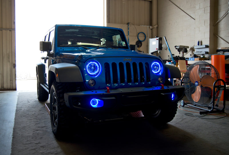Oracle Jeep Wrangler JK 07-17 LED Waterproof Halo Kit - ColorSHIFT w/ Simple Controller
