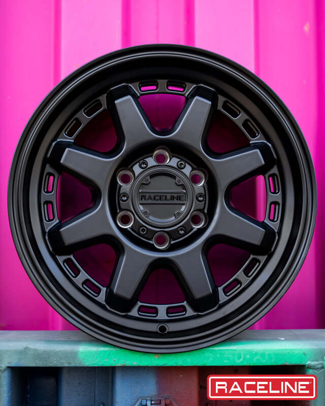 Raceline 947B Scout 18x9in / 8x180 BP / 18mm Offset / 124.2mm Bore - Satin Black Wheel