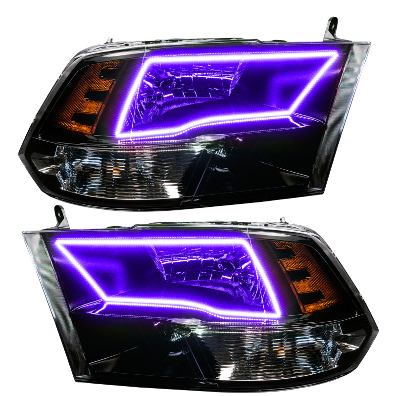 Oracle 09-17 RAM 1500 Quad Pre-Assembled Headlights - Black Housing - w/o Controller