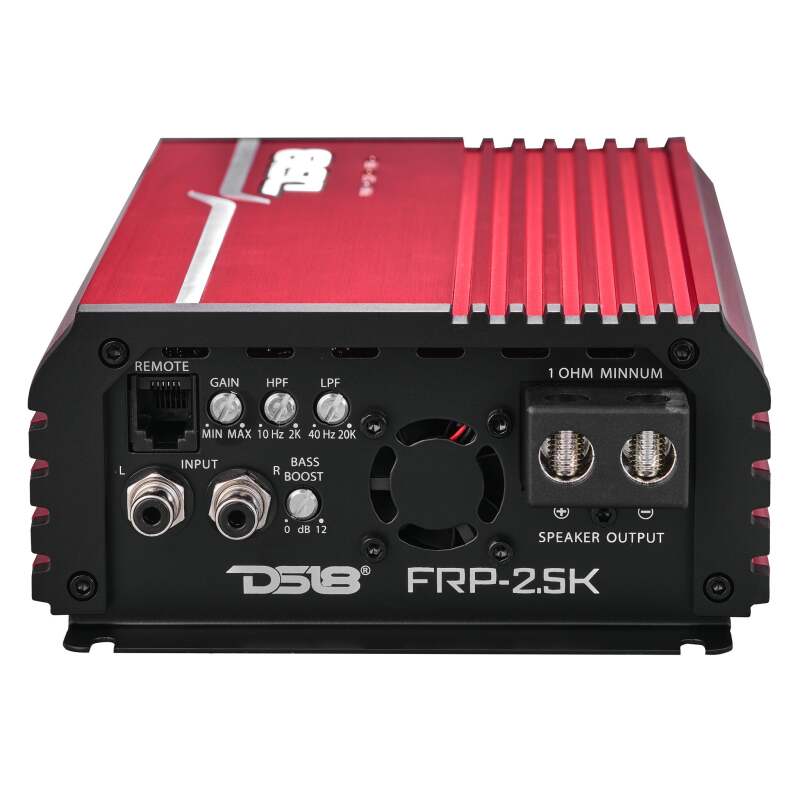 DS18 1-Channel Amp Class D Full-Range Monoblock 2500 Watts RMS/1ohm Red