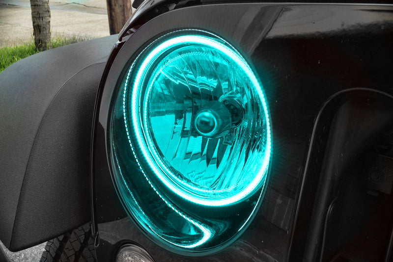 Oracle Jeep Wrangler JK 07-17 LED Waterproof Halo Kit - ColorSHIFT w/ Simple Controller